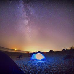 Scenic view of landscape at night