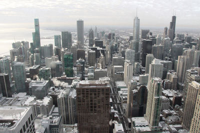 Aerial view of buildings in city