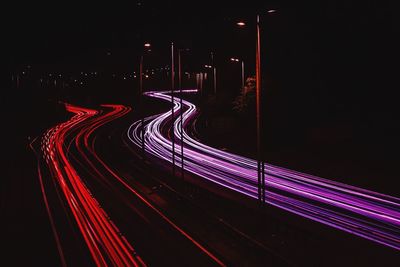 Light trails in city at night