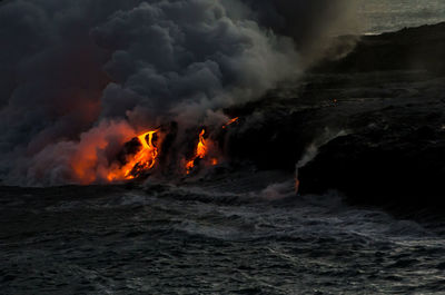 View of bonfire