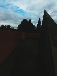 Silhouette of building against cloudy sky