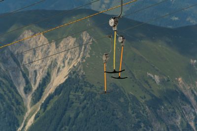 High angle view of  ski lift over mountain summer