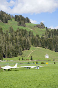 Scenic view of field against sky