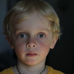 Close-up portrait of cute boy