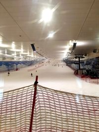 View of illuminated lights on snow