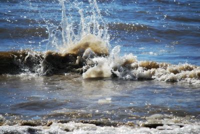 Waves splashing in sea