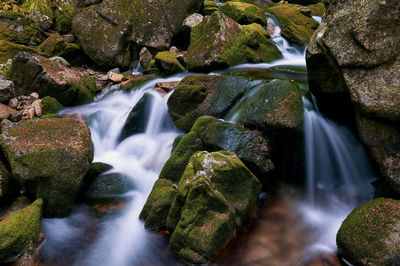 High angle view of waterfall