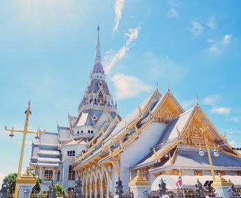 Low angle view of traditional building against sky