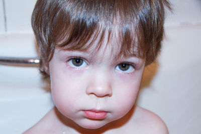 Close-up portrait of cute baby