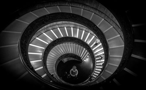 Directly below shot of spiral staircase