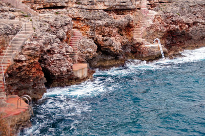 Rock formations by sea, cala d'or 