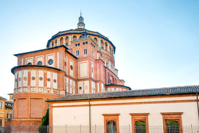 Low angle view of building against clear sky