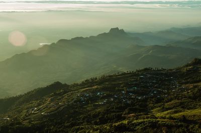 High angle view of landscape against sky