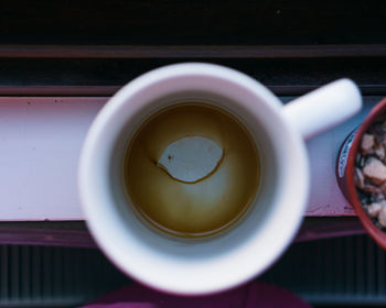 Directly above shot of coffee cup