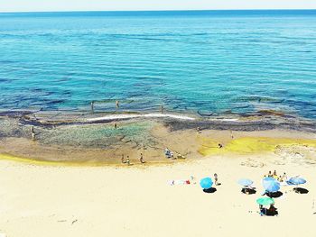 High angle view of beach