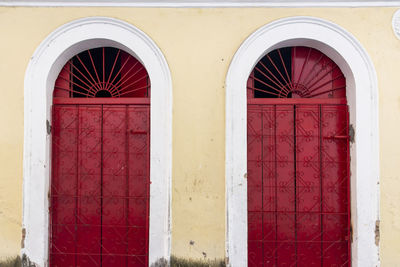 Full frame shot of closed door of building