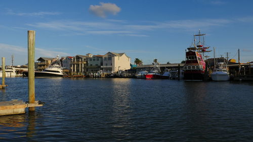 Boats in harbor