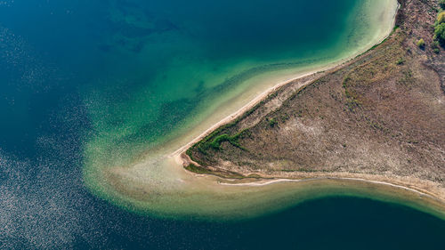 High angle view of beach