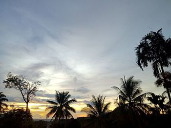 Low angle view of silhouette trees against sky during sunset