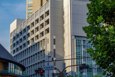 Low angle view of skyscrapers against sky