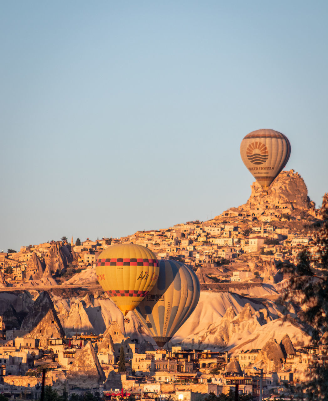 HOT AIR BALLOON AGAINST CLEAR SKY