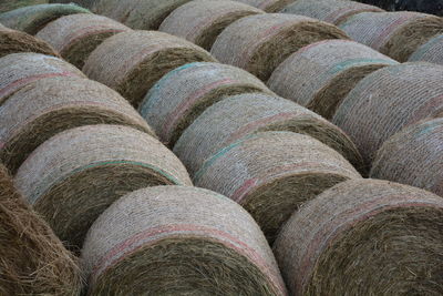 Full frame shot of hay bales