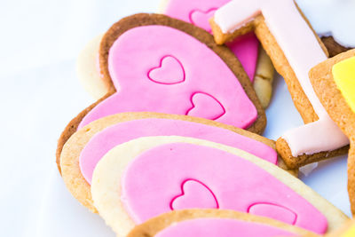 Close-up of heart shape cake