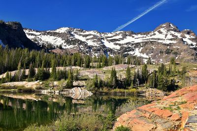 Lake blanche panorama wasatch front rocky mountains twin peaks wilderness big cottonwood canyon utah