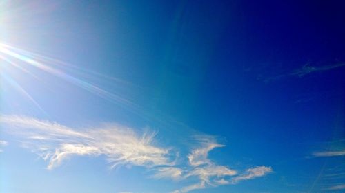 Low angle view of vapor trail in sky