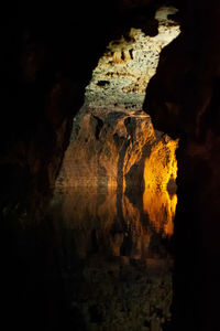 Low angle view of rock formation in cave