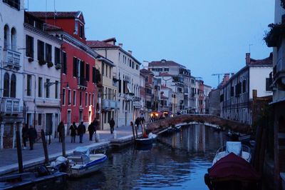 View of canal along buildings