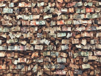 Full frame shot of paper currencies