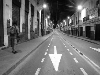 View of city street at night