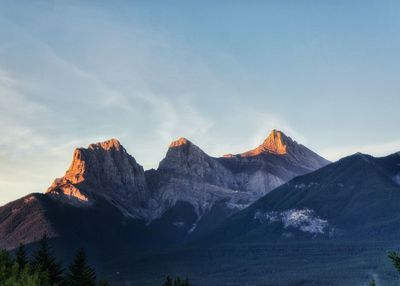 Low angle view of mountains against sky