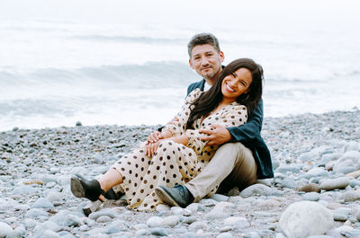 Portrait of couple on beach