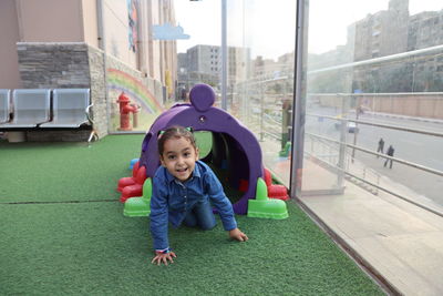 Full length of cute baby boy