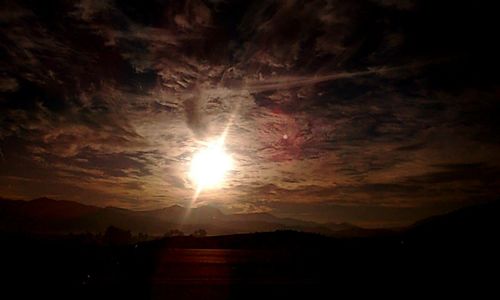 Scenic view of silhouette landscape against sky during sunset