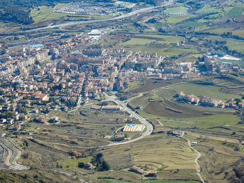 High angle view of agricultural field