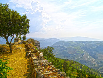 Scenic view of mountains against sky