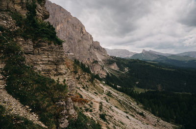 Scenic view of rocky mountains against sky