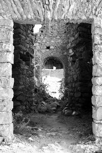 Damaged wall of old building