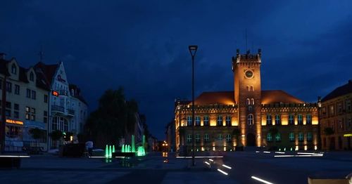 Illuminated city at night