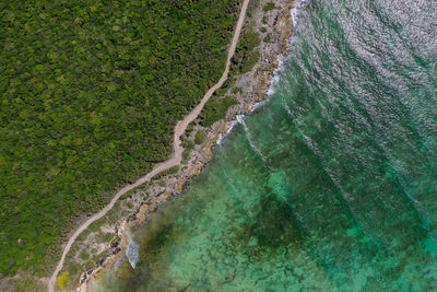 High angle view of sea shore