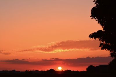 Scenic view of dramatic sky during sunset