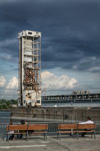 Built structure against cloudy sky