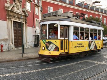 Yellow bus on street