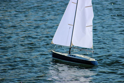 Sailboat sailing in sea