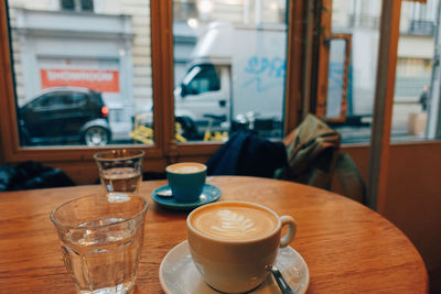 Close-up of coffee on table