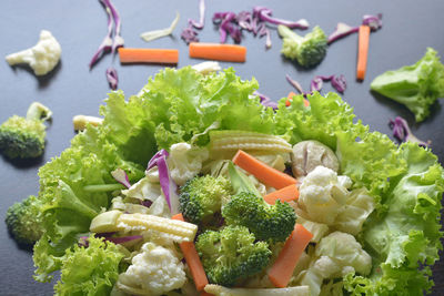 Close-up of chopped vegetables