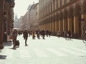 People walking in city